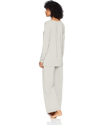 Women's Feathers Knit Long Sleeve Pj Light Heather Grey $37.07 Sleep & Lounge