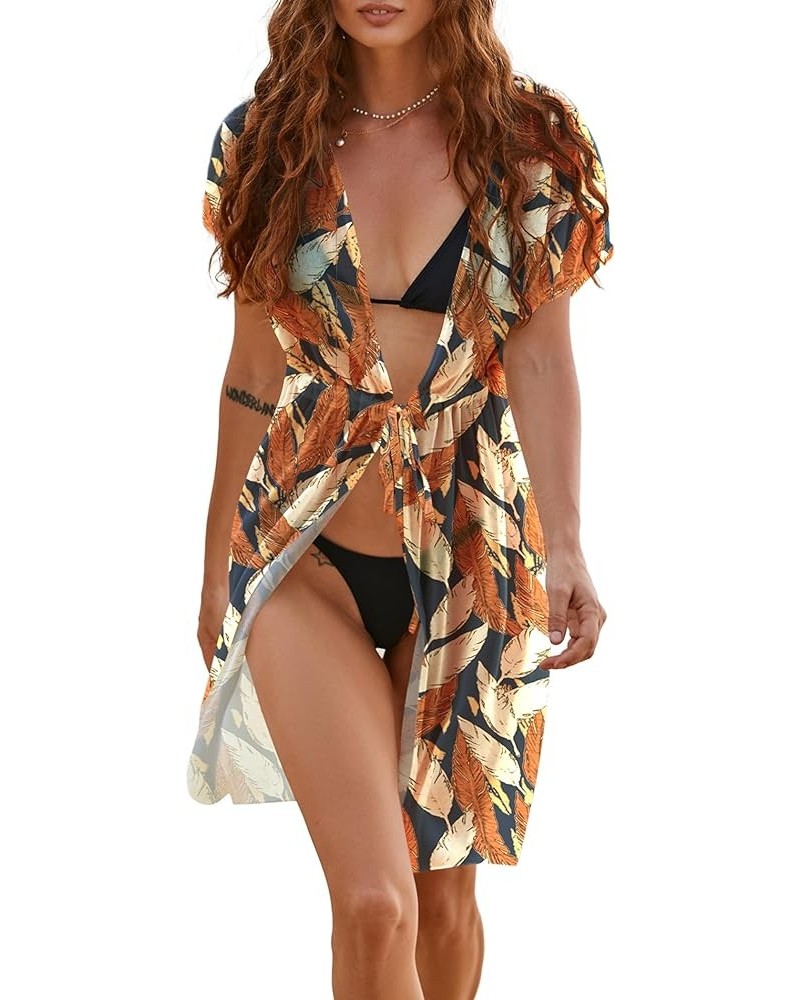 Women's Chiffon Sheer Cardigan Cover Ups Print6 $9.00 Swimsuits