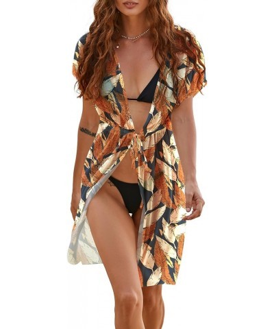 Women's Chiffon Sheer Cardigan Cover Ups Print6 $9.00 Swimsuits