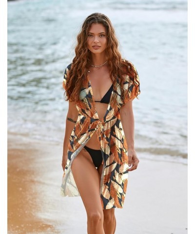 Women's Chiffon Sheer Cardigan Cover Ups Print6 $9.00 Swimsuits