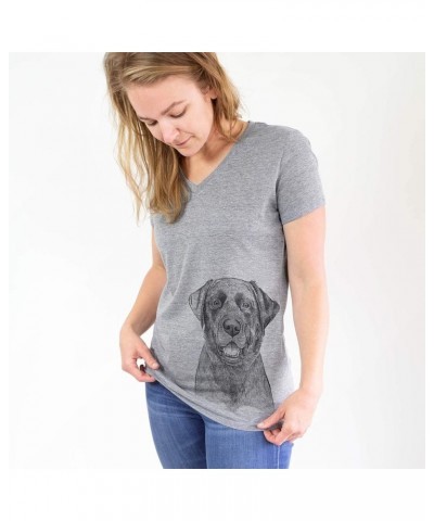 Bare Heath The Black Lab Labrador Retriever Dog Triblend T-Shirt Women's Grey Modern V-neck $15.40 T-Shirts