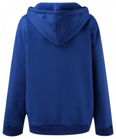 Womens Full Zip Up Hoodies TeenGirls Oversized Sweatshirt Y2K Cute Fall Tops Casual Drawstring Jacket with Pockets 04-blue $7...