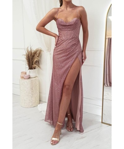 Sparkly Sequin Cocktail Prom Dress Ruch Spaghetti Straps Backless Mermaid Corset Formal Evening Party Gown Lavender $28.20 Dr...