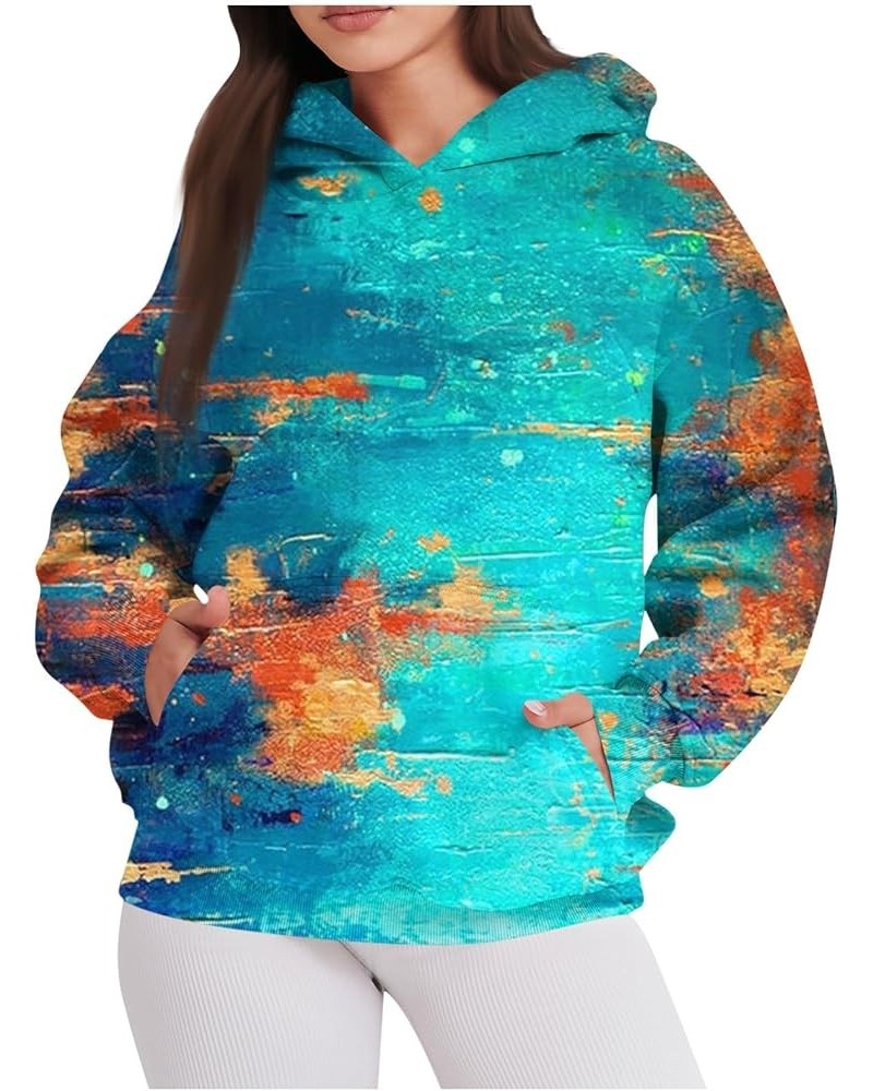 Hoodies for Women Round Neck Long Sleeve Sweatshirt Pocket Floral Print Pullovers Fashion Sweatshirts Cute Shirt 3-sky Blue $...