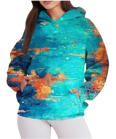 Hoodies for Women Round Neck Long Sleeve Sweatshirt Pocket Floral Print Pullovers Fashion Sweatshirts Cute Shirt 3-sky Blue $...