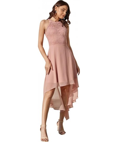 Women's Sleeveless Halter Floral Lace Formal Dress Cocktail Party Dress Bridesmaid Dress Hilo-blush $31.31 Dresses