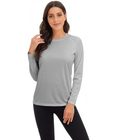 Women's UPF 50+ Sun Protection Quick Dry Shirts Hiking Long Sleeve Tops C6-light Grey $12.74 Swimsuits