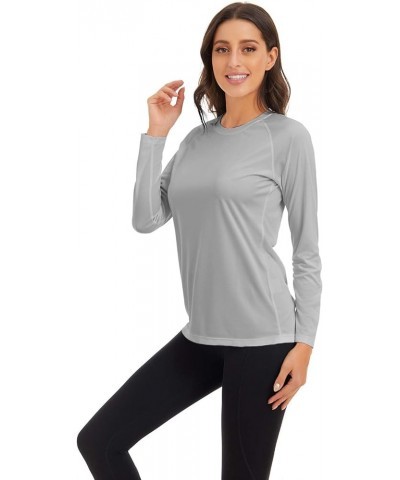 Women's UPF 50+ Sun Protection Quick Dry Shirts Hiking Long Sleeve Tops C6-light Grey $12.74 Swimsuits