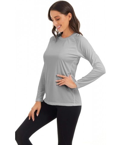 Women's UPF 50+ Sun Protection Quick Dry Shirts Hiking Long Sleeve Tops C6-light Grey $12.74 Swimsuits