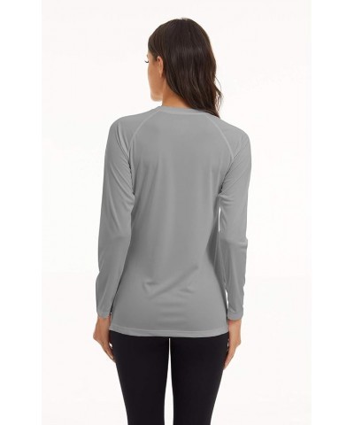 Women's UPF 50+ Sun Protection Quick Dry Shirts Hiking Long Sleeve Tops C6-light Grey $12.74 Swimsuits