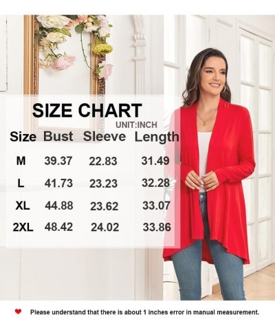 Womens Spring Open Front Lightweight Casual Summer Cardigans 3/4 Long Sleeves Draped Cover Up C-long-royal Blue $12.18 Sweaters