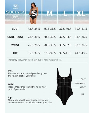 Womens One Piece Swimsuits Zipper Front Swim Suit Ribbed 1 Piece Bathing Suits Round Neck Swimwear Sexy Monokini Blue $19.37 ...