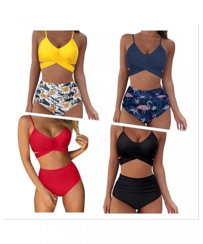 Women's Bikini Two Piece Swimsuit Front Cross Back Lace Up Adjustable Bathing Suit All Leopard Pattern $14.19 Swimsuits