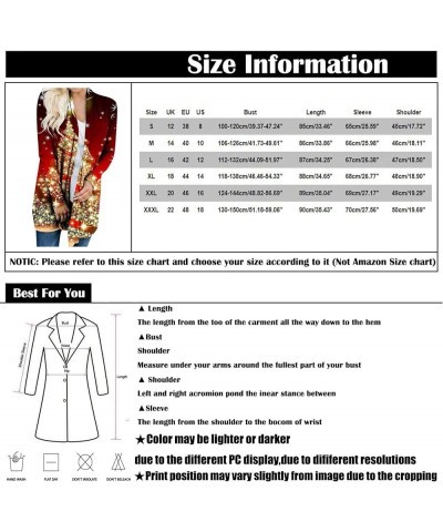 Cardigan For Women Christmas Casual Loose Plus Size Tops Jackets Fashion Print Open Front Long Sleeve Shirts Coats E Navy $8....