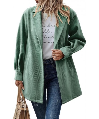 Women Casual Blazer Jacket - Long Sleeve Open Front Cardigan Lapel Button Work Office Blazers with Pockets Green $24.74 Suits