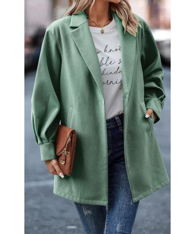 Women Casual Blazer Jacket - Long Sleeve Open Front Cardigan Lapel Button Work Office Blazers with Pockets Green $24.74 Suits