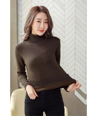 Winter Wool Thick Knitted Bottom Sweater,Wool Sweater,Womens Wool Turtleneck Sweater Blue $14.03 Sweaters