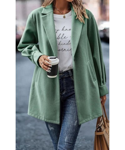 Women Casual Blazer Jacket - Long Sleeve Open Front Cardigan Lapel Button Work Office Blazers with Pockets Green $24.74 Suits