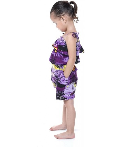 Matchable Family Hawaiian Luau Men Women Girl Boy Clothes in Sunset Purple Big Girl Girl Romper $9.60 Jewelry