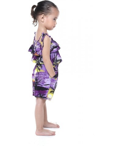 Matchable Family Hawaiian Luau Men Women Girl Boy Clothes in Sunset Purple Big Girl Girl Romper $9.60 Jewelry