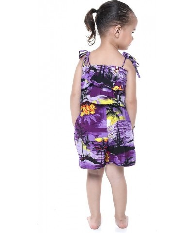 Matchable Family Hawaiian Luau Men Women Girl Boy Clothes in Sunset Purple Big Girl Girl Romper $9.60 Jewelry