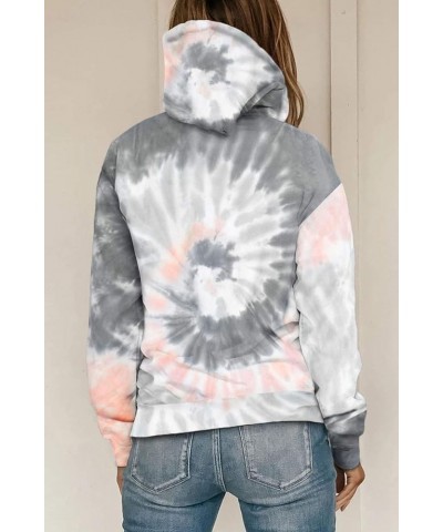 Tie Dye Print Hoodie Long Sleeve Drawstring Pullover Tops Loose Casual Sweatshirt For Women(S-XXL) 01-gray $19.79 Hoodies & S...