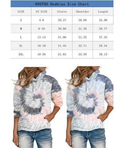 Tie Dye Print Hoodie Long Sleeve Drawstring Pullover Tops Loose Casual Sweatshirt For Women(S-XXL) 01-gray $19.79 Hoodies & S...