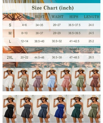 Women's Summer Rompers Cotton Linen Smocked Short Jumpsuits Off Shoulder Ruffle Vacation Beach Outfits S-XXL Black $14.28 Rom...