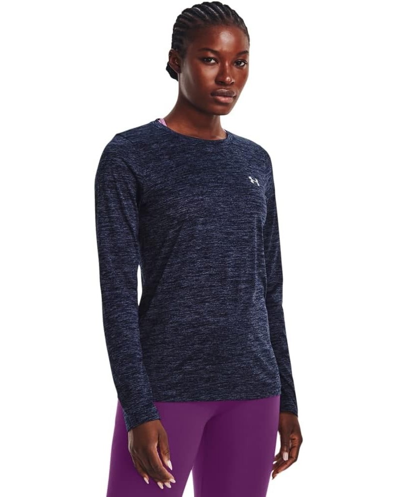 UA Tech™ Twist Crew (411) Midnight Navy / Cadet / Metallic Silver Medium $10.81 Activewear