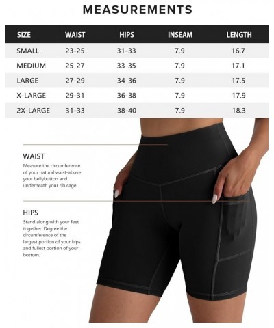 4 Packs Spandex Yoga Biker Shorts with Pockets for Women, 3'' / 5'' / 10'' Workout Booty Shorts 8 inch 4 Packs - Black/Black/...