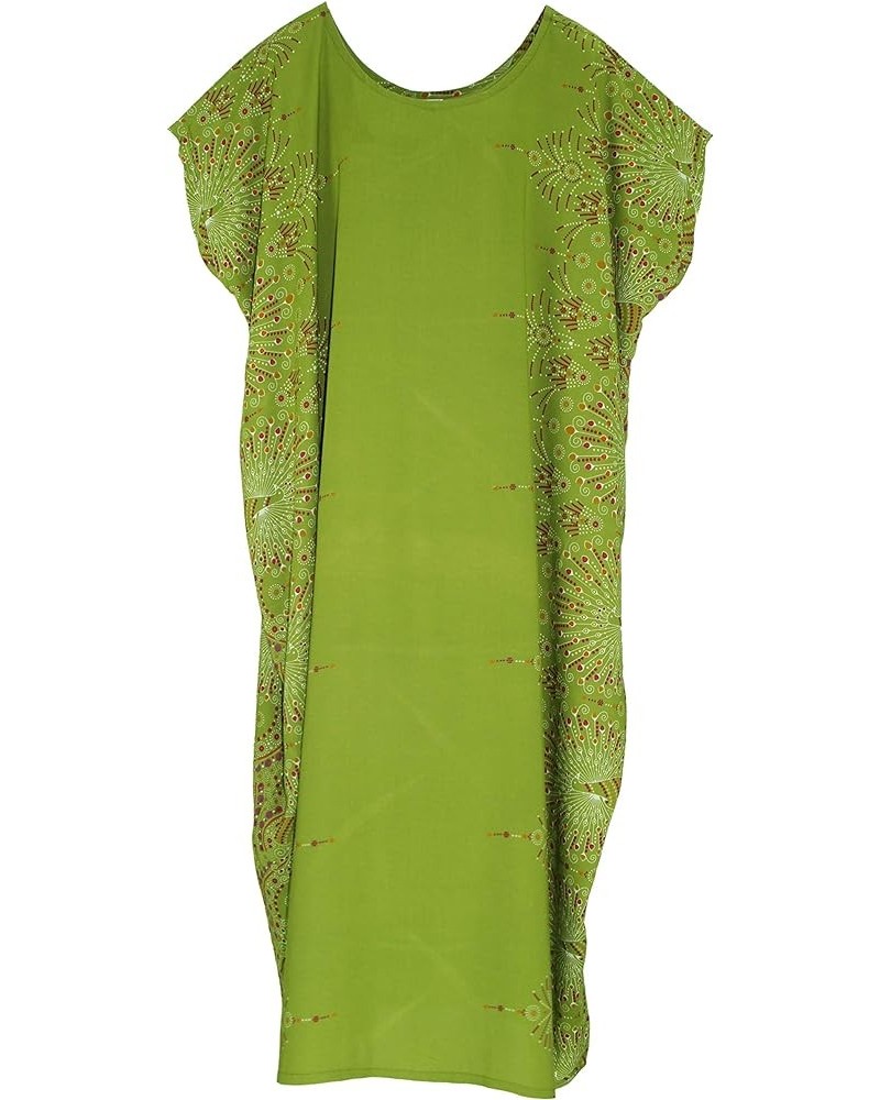 Bohemian Flora Printed Women Plus Size Kaftan Kimono Loungewear Maxi Long Dress Olive-14266 $23.99 Sleep & Lounge