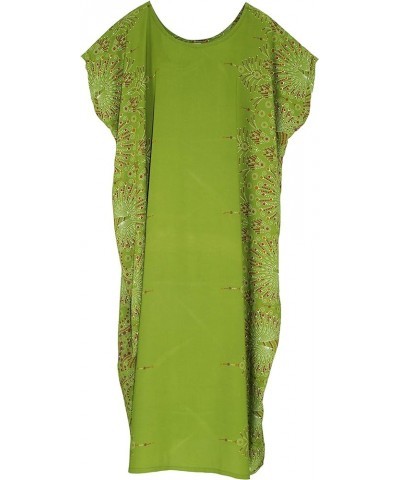 Bohemian Flora Printed Women Plus Size Kaftan Kimono Loungewear Maxi Long Dress Olive-14266 $23.99 Sleep & Lounge