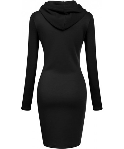 Women's Casual Hooded Hoodie Long Sleeve Sweater Pocket Bodycon Tunic Dress Top Black $15.67 Hoodies & Sweatshirts