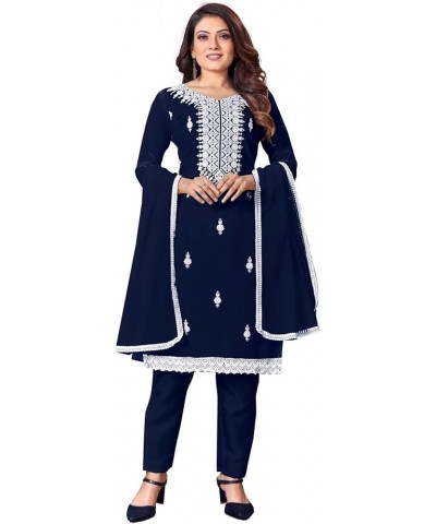 Indian Traditional Bandhani or Phulkari Mirror Work Salwar Suit for Women Blue701 $30.59 Suits