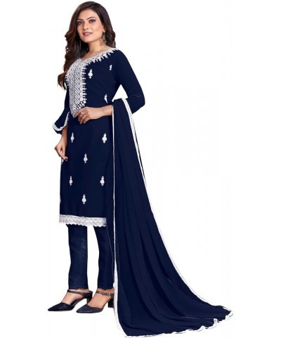 Indian Traditional Bandhani or Phulkari Mirror Work Salwar Suit for Women Blue701 $30.59 Suits