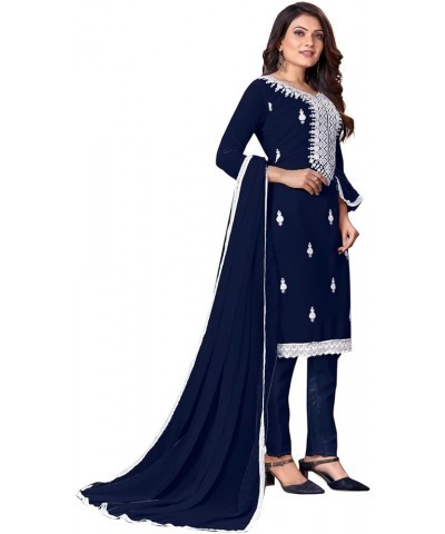 Indian Traditional Bandhani or Phulkari Mirror Work Salwar Suit for Women Blue701 $30.59 Suits