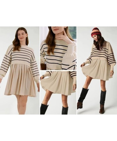 Womens Oversized Sweater Dress Spring Fall Trendy Long Sleeve Crewneck Pullover Tops Relaxed Fit Sweatshirts Mini Dresses Str...