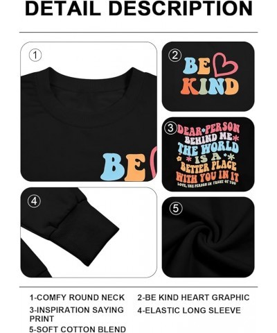 Dear Person Behind Me Sweatshirt Women Be Kind Pullover You Matter Long Sleeve Shirt Mental Health Inspiration Top Black $15....