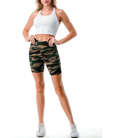 Women's High Waisted Athletic Black Leggings - Side Striped Yoga Workout Pants Full Length & Biker Shorts Bike - Camoflage $9...