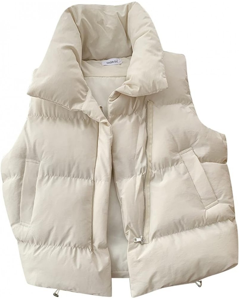 Women's Puffer Coat 2022 Autumn Winter Ladies Oversized Solid Puff Women's Down Jacket Coat Mid-Length White $14.81 Jackets