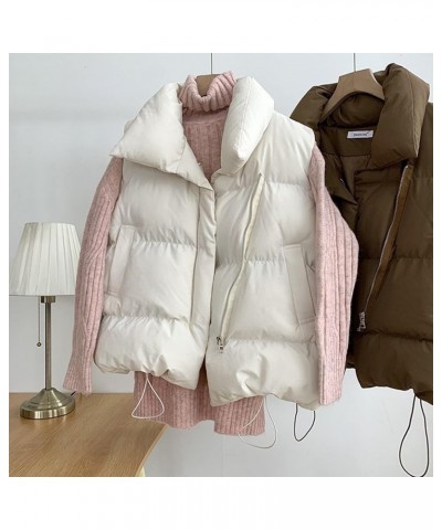 Women's Puffer Coat 2022 Autumn Winter Ladies Oversized Solid Puff Women's Down Jacket Coat Mid-Length White $14.81 Jackets