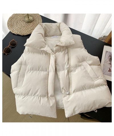 Women's Puffer Coat 2022 Autumn Winter Ladies Oversized Solid Puff Women's Down Jacket Coat Mid-Length White $14.81 Jackets