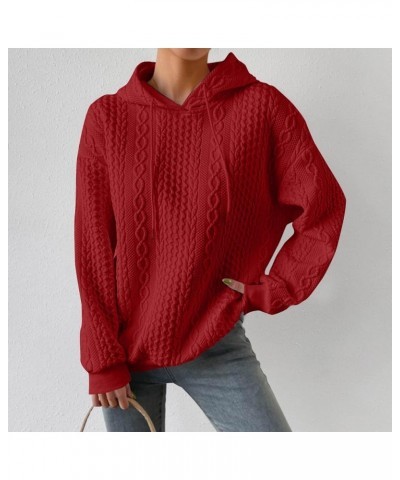 Womens Oversized Hoodies Fleece Sweatshirts Long Sleeve Shirts Pullover Fashion Fall Clothes with Pocket B Red $13.33 Hoodies...