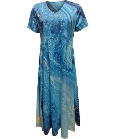 Dresses for Women 2023 Plus Size Elegant Long Wedding Guest Dresses Floral Flowy Spring Dresses Summer Dresses 4-blue $15.11 ...