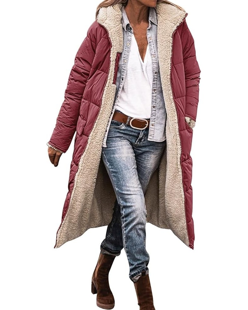 Women Long Down Coat Winter Warm Hooded Maxi Length Puffer Jacket Overcoat Cotton Padded Thicken Parka Outwear Z-01 Red $26.9...