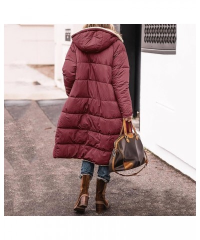 Women Long Down Coat Winter Warm Hooded Maxi Length Puffer Jacket Overcoat Cotton Padded Thicken Parka Outwear Z-01 Red $26.9...