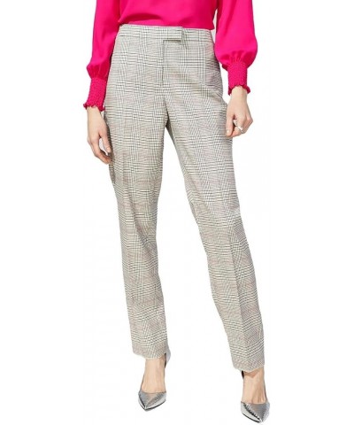 Womens Knit Plaid Straight Leg Pants Latte Multi $17.43 Pants