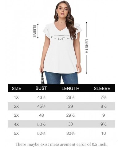 Plus Size Tops for Women Summer Casual T Shirts V Neck Short Sleeve Blouse Loose Fit 2024 D-white $13.16 Tops