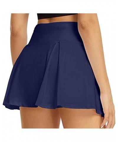 Tennis Skirts for Women with Pockets Elastic Shorts Athletic Golf Skorts Activewear Running Workout Sports Short Skirt B Navy...