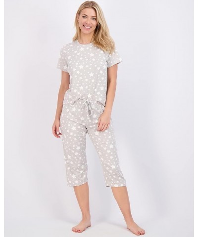 2 Pack: Womens Short-Sleeve PJ Top with Capri Pants - Pajama Lounge & Sleepwear Set (Available In Plus) Plus Size Set 6 $18.8...